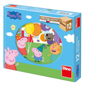 Dřevěné kostky Prasátko Pepa / Peppa Pig / 12 kostek