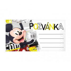 Pozvánka Disney Mickey Mouse / 19 X 10 CM / 10KS