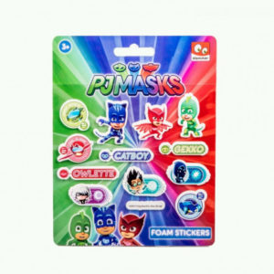 Sada 12 ks pěnových samolepek PJ Masks / Pyžamasky / balení 15 x 18 cm