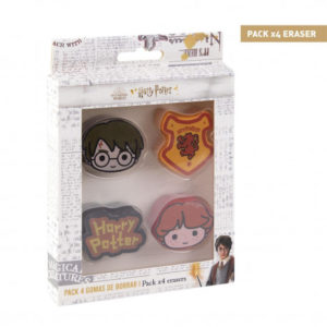 Školní dekorativní gumy Harry Potter / Set 4 kusů